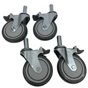 Uline H-1205WH-C 5" Polyurethane Swivel Locking Casters for Wire Shelving – 4‑Pk